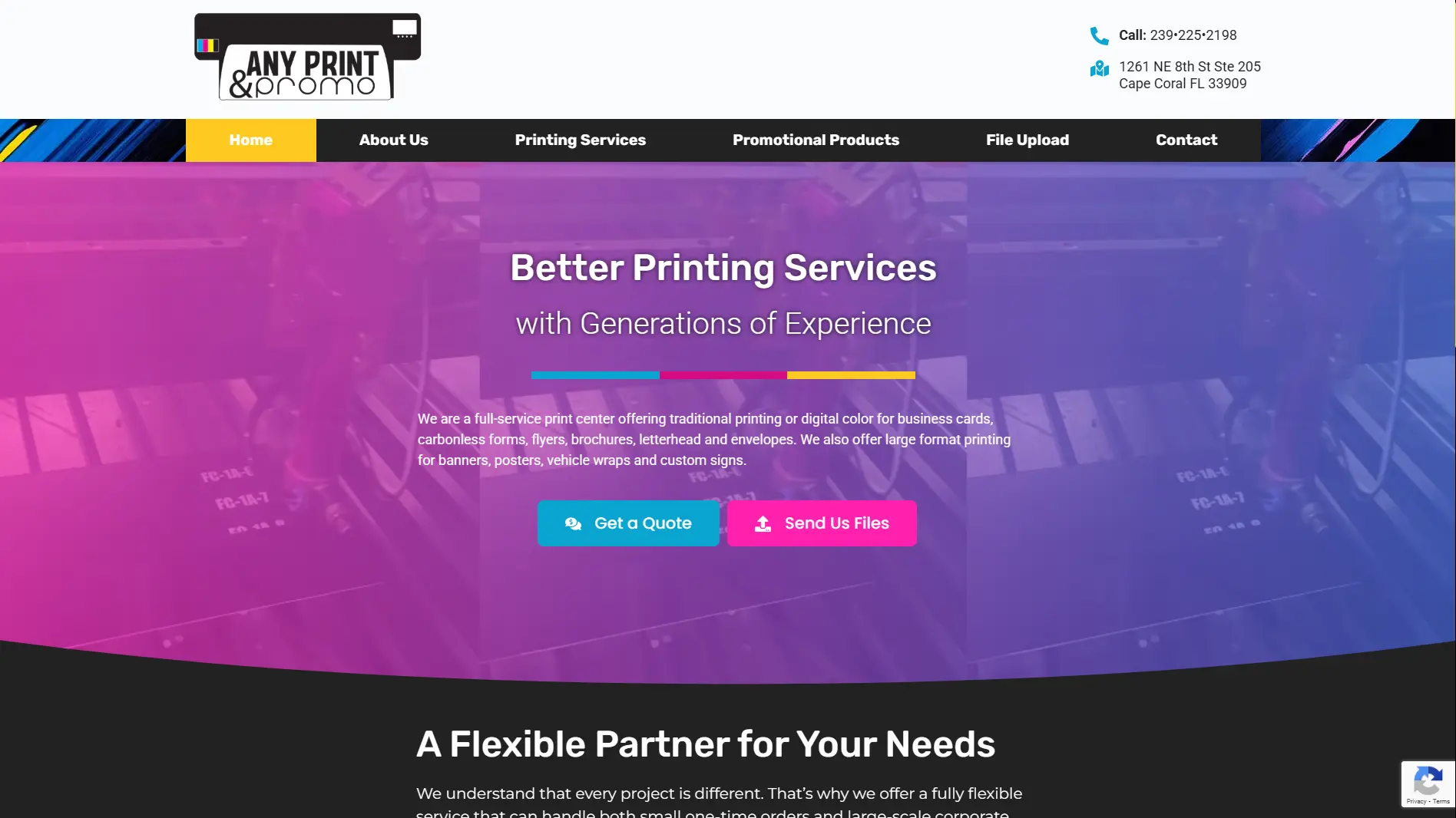 Any Print & Promo website screenshot
